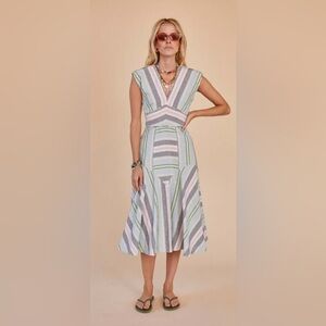 HUNTER BELL- Jordan dress Striped Multicolor Midi